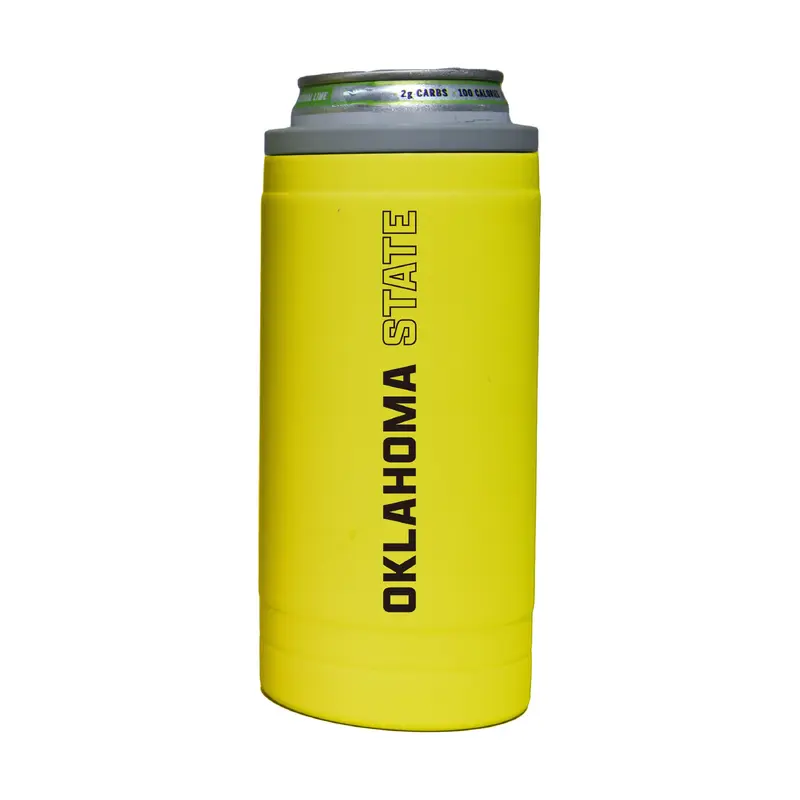 OK State 12oz Cru Stacked Soft Touch Slim Coolie