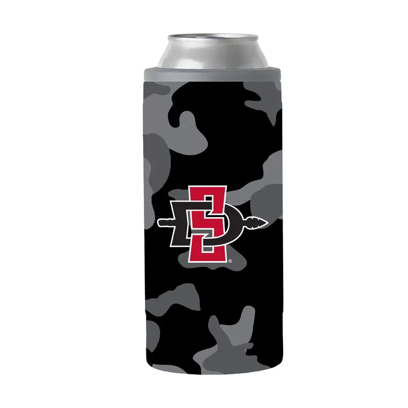 San Diego State Black Camo 12oz Slim Can Coolie