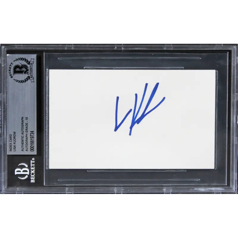Lisa Kudrow Friends Signed 3x5 Index Card Auto Graded 10 Mint BAS Slabbed