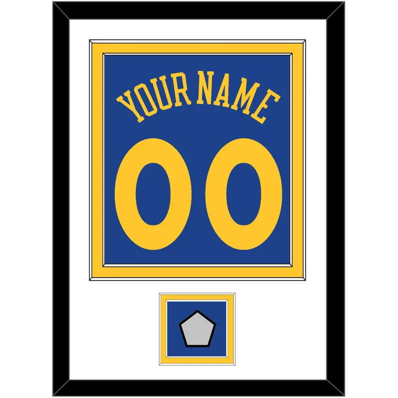 Golden State Name & Number With Champions Patch - Road Blue (2010-2019) - Double Mat 1
