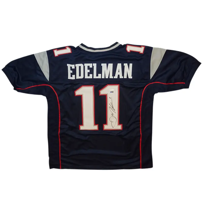 Julian Edelman Autographed New England Patriots (Blue #11) Custom Jersey - JSA