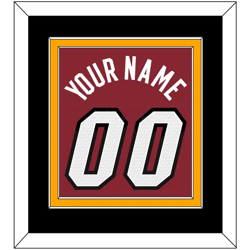 Miami Name & Number - Red Statement - Double Mat 2