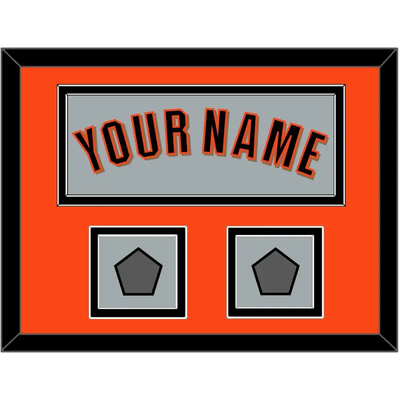 San Francisco Name & 2 World Series Jersey Patches - Road Gray (2010-2021) - Double Mat 3