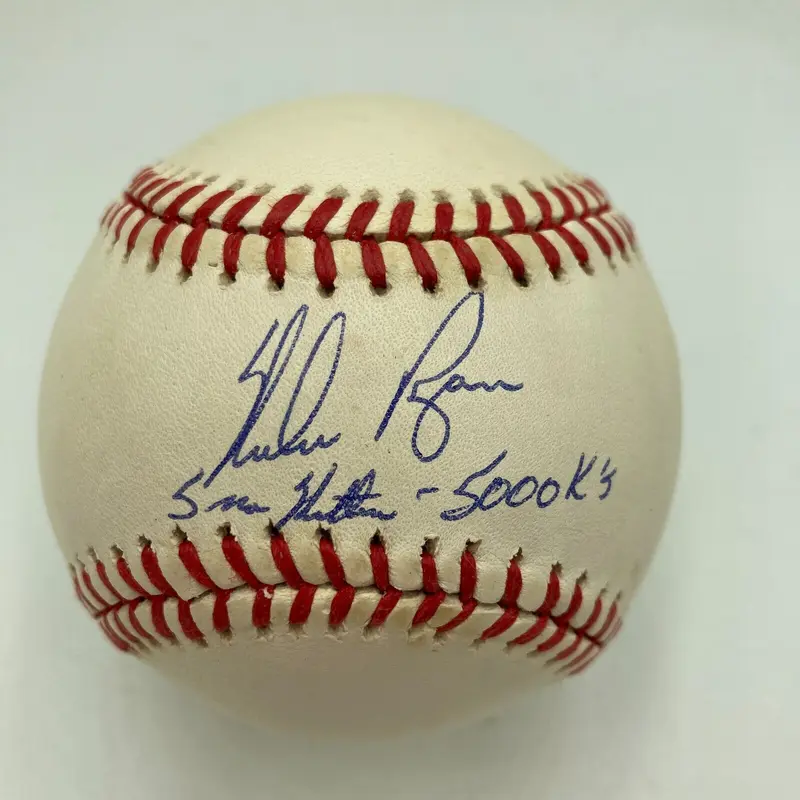 Nolan Ryan 5 No Hitter- 5,000 K's Signed Baseball Beckett Certified