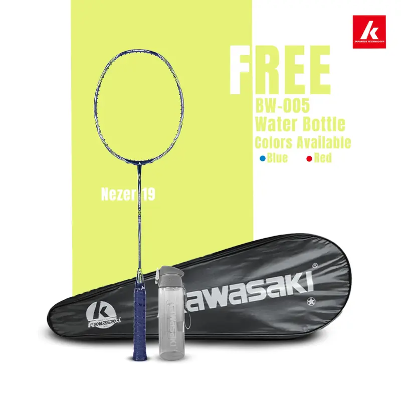 Nezer 19 II Unstrung Badminton Racket(Red/Green)-3U/G1 Kawasaki | Kibi Sports