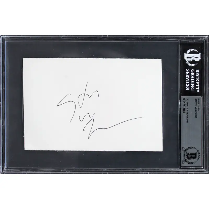 Steven Van Zandt The Sopranos Authentic Signed 4x6 Index Card BAS Slabbed