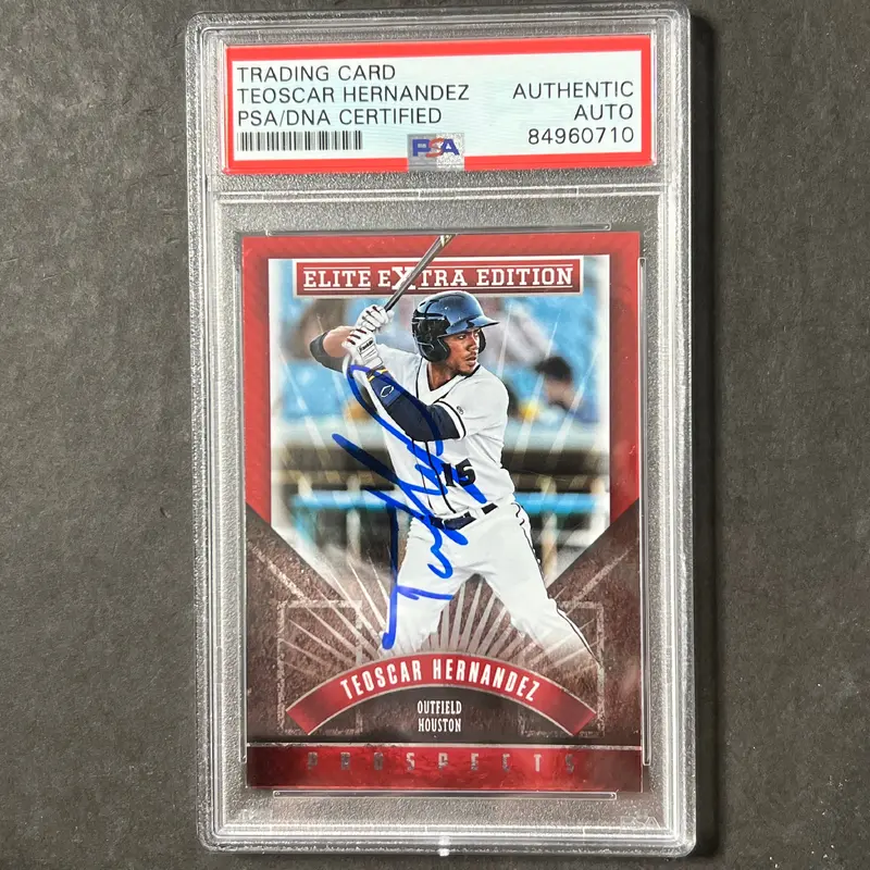2015 Panini Elite Extra #155 Teoscar Hernandez Signed Card PSA Slabbed Auto Astros