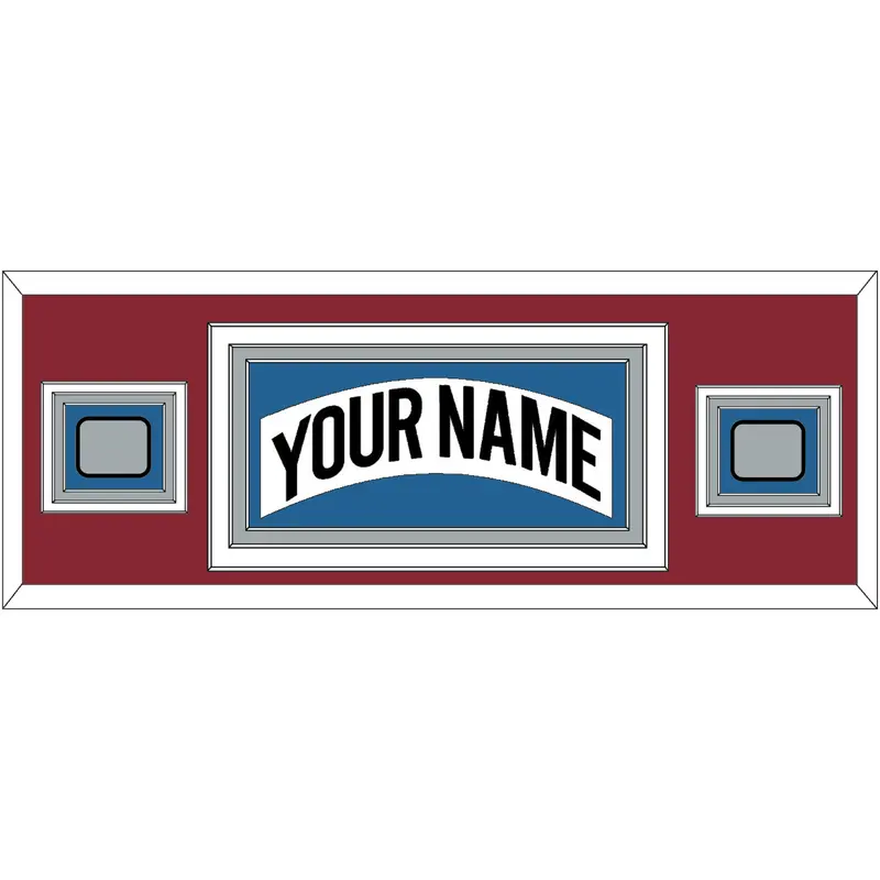 Colorado Nameplate & 2 Stanley Cup Finals Patches - Home White (1995-1996) - Triple Mat 7