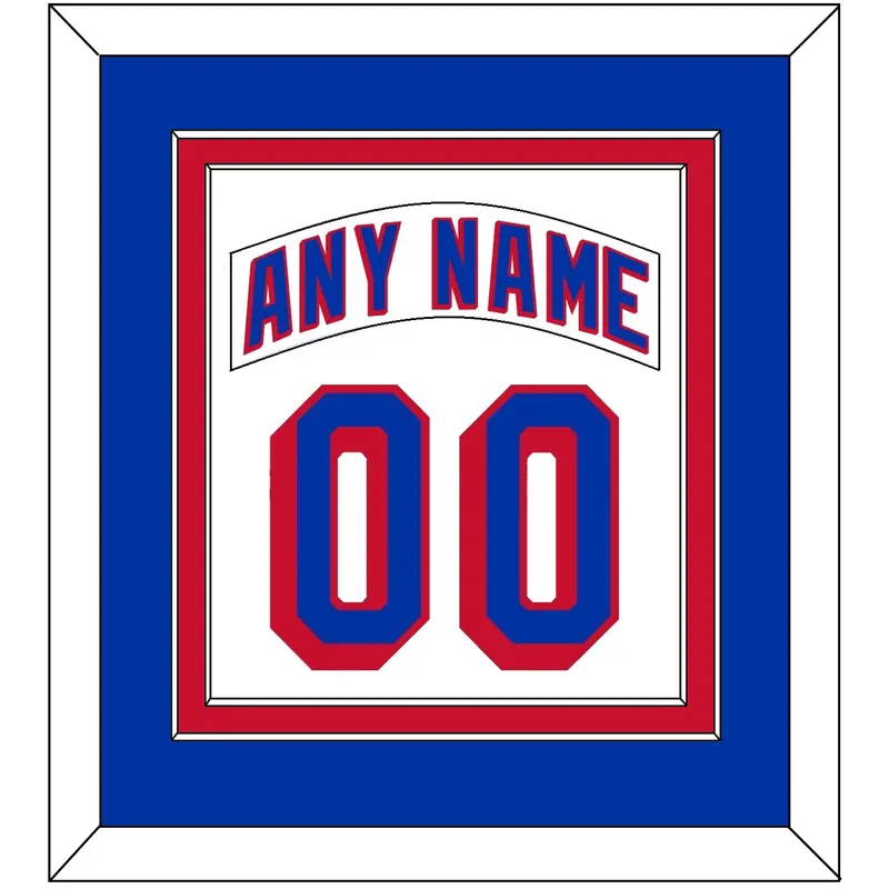 New York Nameplate & Number (Back) Combined - Home White (1990-2004) - Double Mat 2