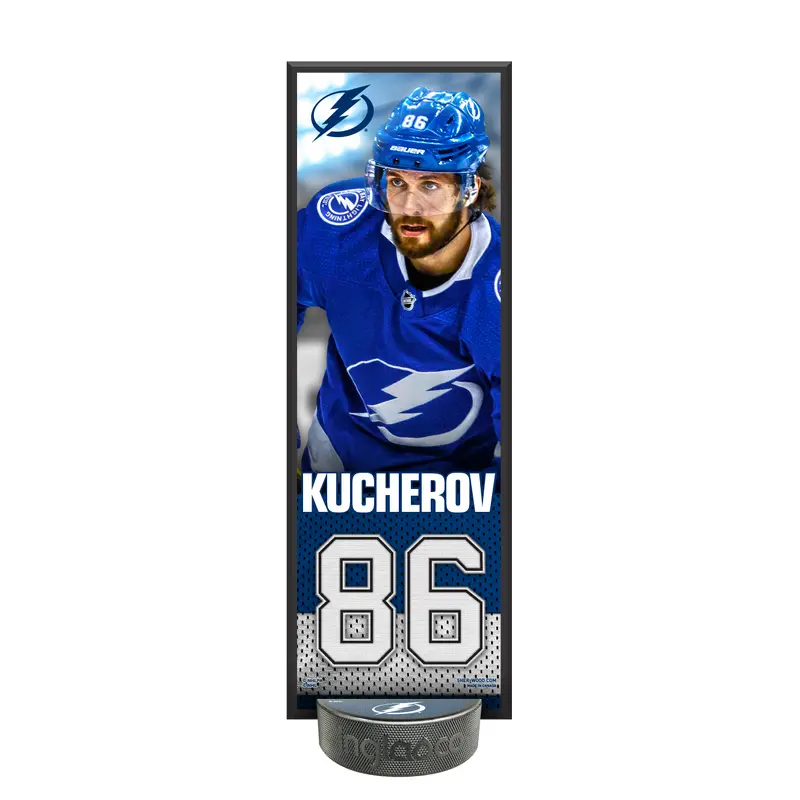 NHLPA Nikita Kucherov #86 Tampa Bay Lightning Deco Plaque And Hockey Puck Holder Set