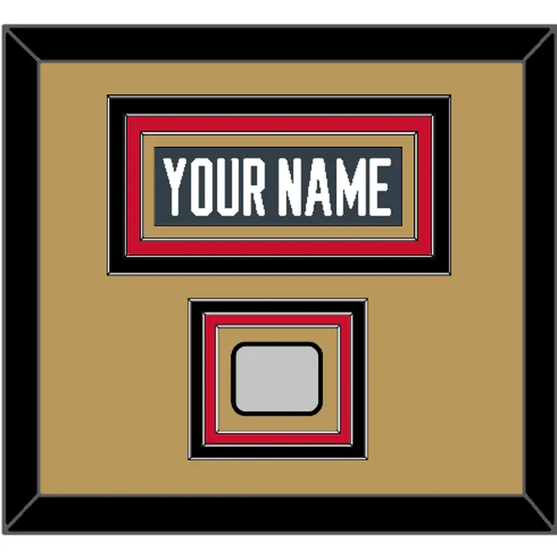 Vegas Nameplate & 2023 Stanley Cup Finals Patch - Home Steel Gray - Triple Mat 3