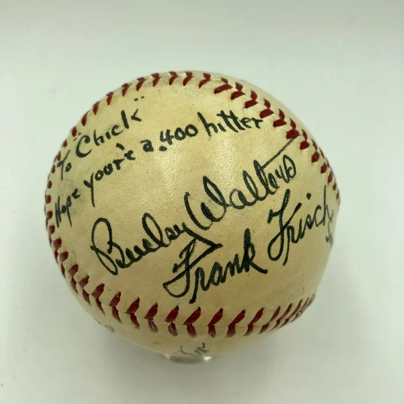 Historic Mel Ott & Frankie Frisch Signed 1944 World War Two Baseball PSA DNA WW2