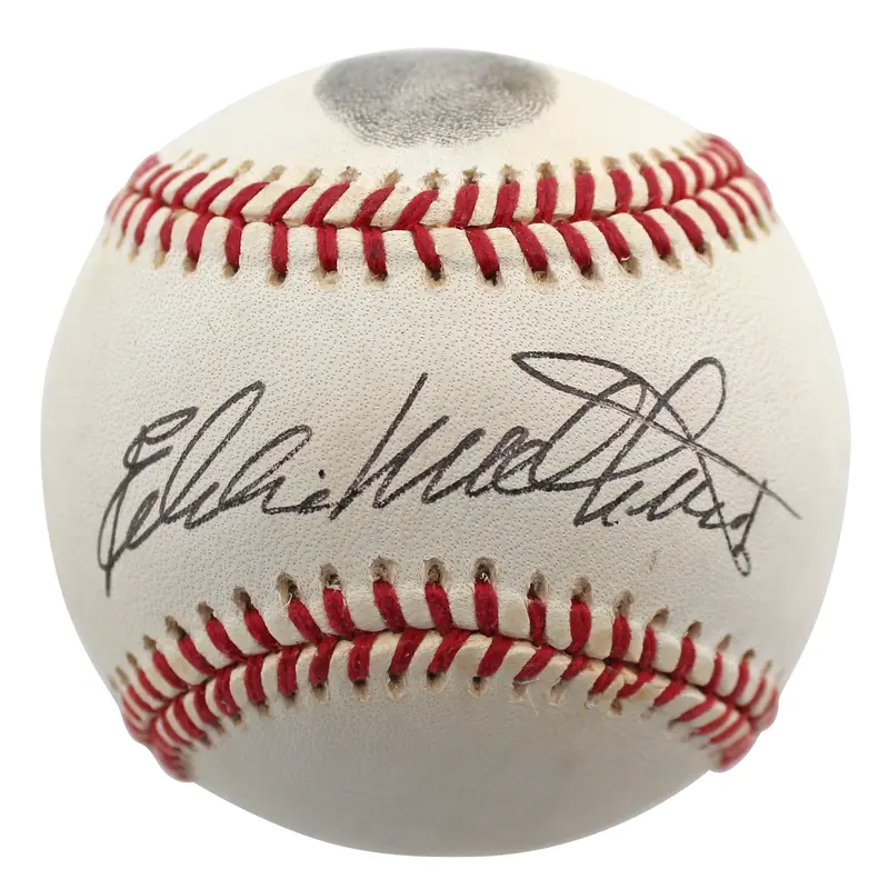 Braves Eddie Mathews Signed Thumbprint Onl Baseball Onl Baseball BAS #BD23274
