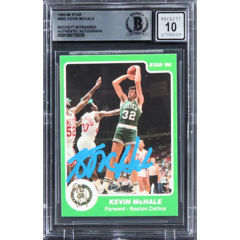Celtics Kevin McHale Signed 1985 Star #98G Card Auto Graded Mint 10! BAS Slabbed