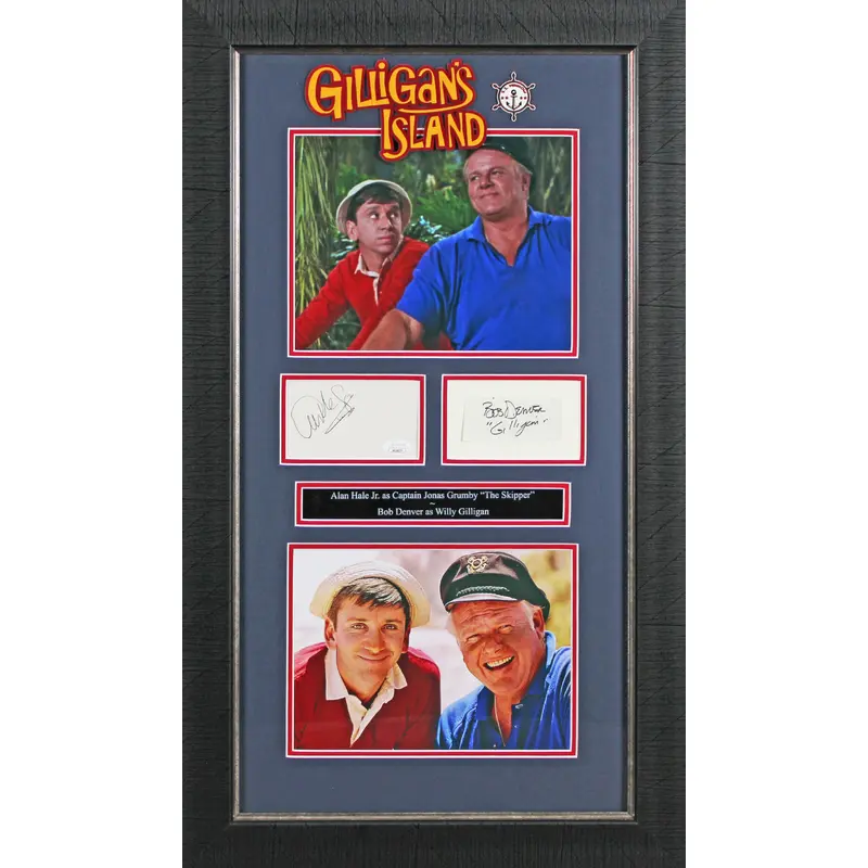 Gilligan's Island Bob Denver & Alan Hale Jr. Authentic Signed Framed Display BAS