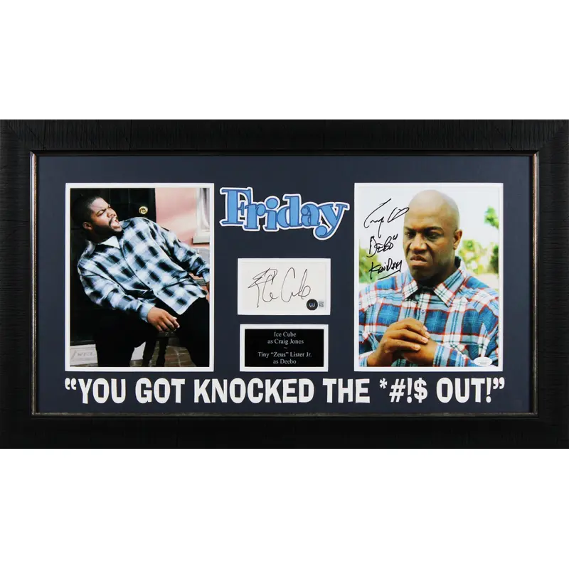 Ice Cube & Tommy Lister Jr. Friday Authentic Signed Framed Display BAS #BL98103