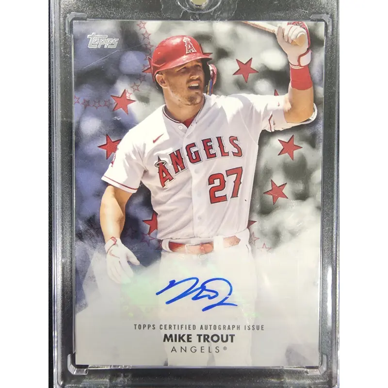 Mike Trout 2024 Topps Baseball Stars Black Auto #20/25