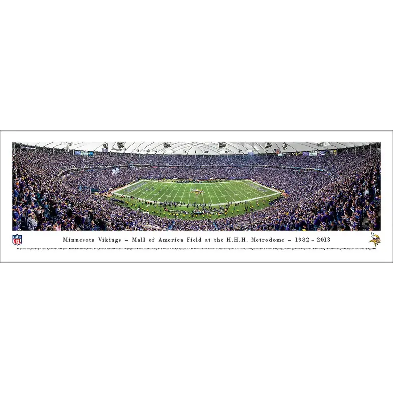 Minnesota Vikings Last Game at the Metrodome Panoramic Poster Print - Blakeway 2013