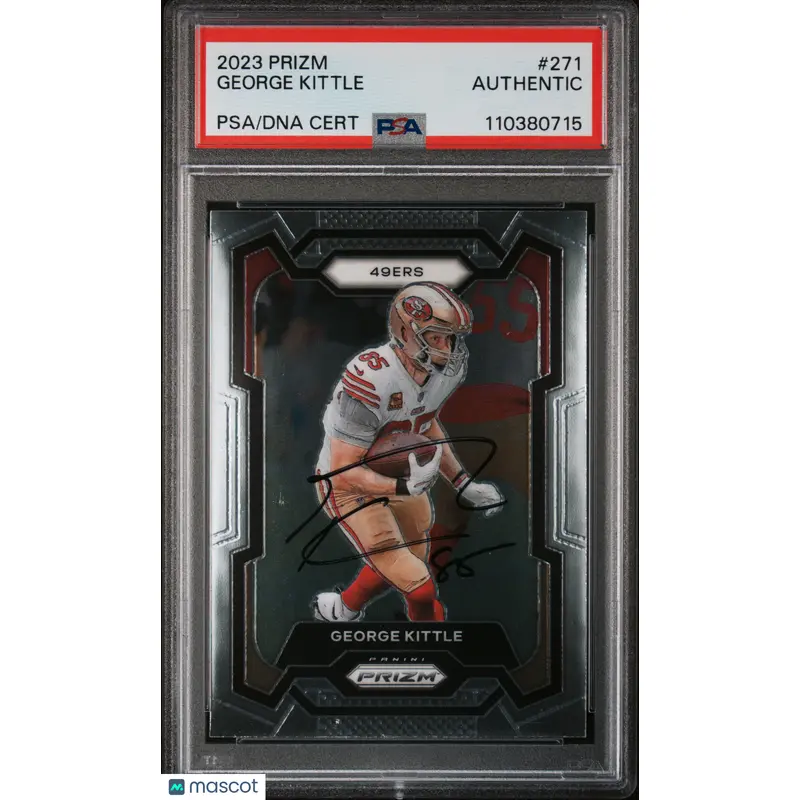 2023 Panini Prizm #271 George Kittle signed card PSA A Auto A