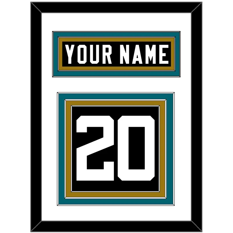 Jacksonville Nameplate & Number (Back) - Alternate Black - Triple Mat 1
