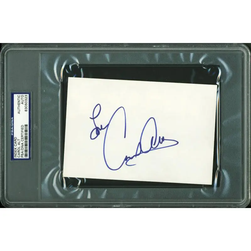 Carol Alt Authentic Signed 4X6 Index Card Autographed PSA/DNA Slabbed