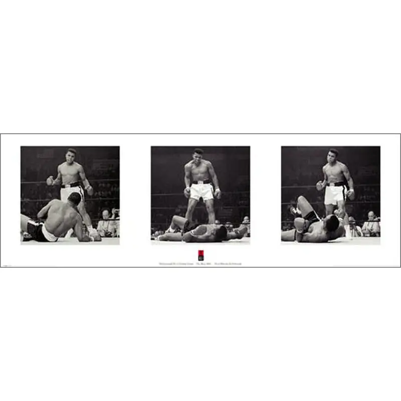 Muhammad Ali Sonny Liston Knockout (1965) Triptych Poster - Pyramid Posters