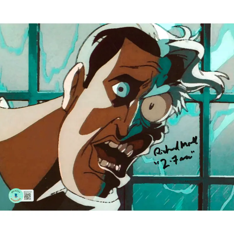 Richard Moll Batman The Animated Series "2 Face" Signed 8x10 Photo BAS #BD20721