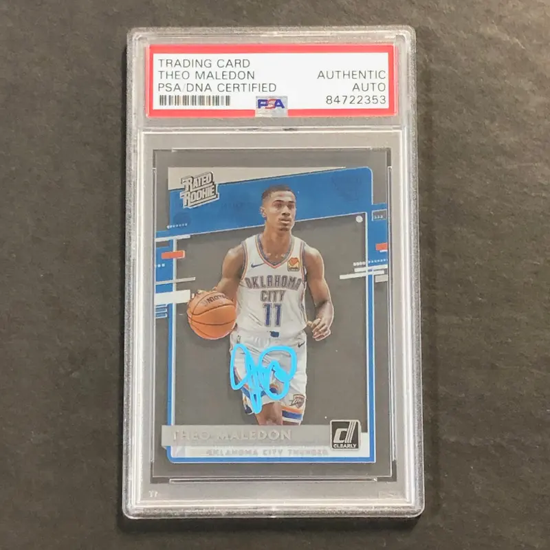 2020-21 Panini Clearly #60 Theo Maledon Signed Card AUTO PSA Slabbed RC Thunder