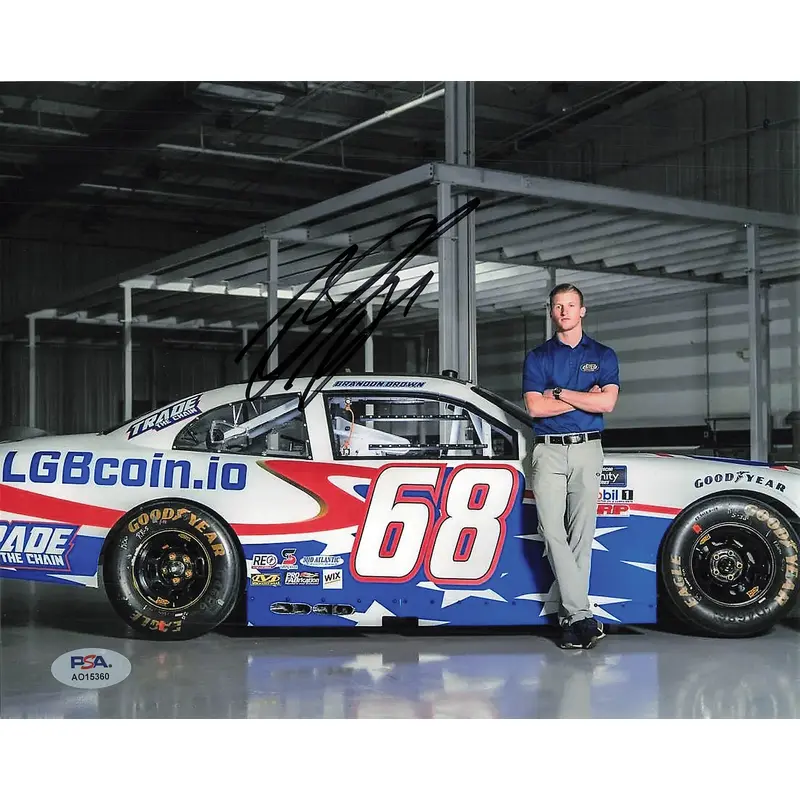 Brandon Brown signed 8x10 photo PSA/DNA Autographed Motorsports Driver