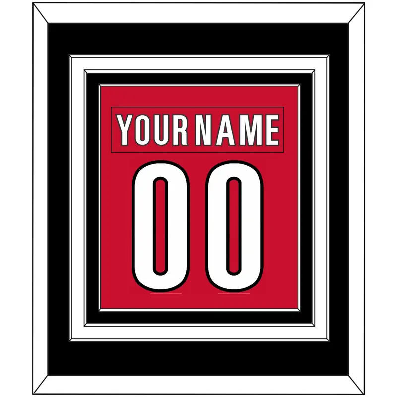Carolina Nameplate & Number (Back) Combined - Home Red (2013-2017) - Triple Mat 3