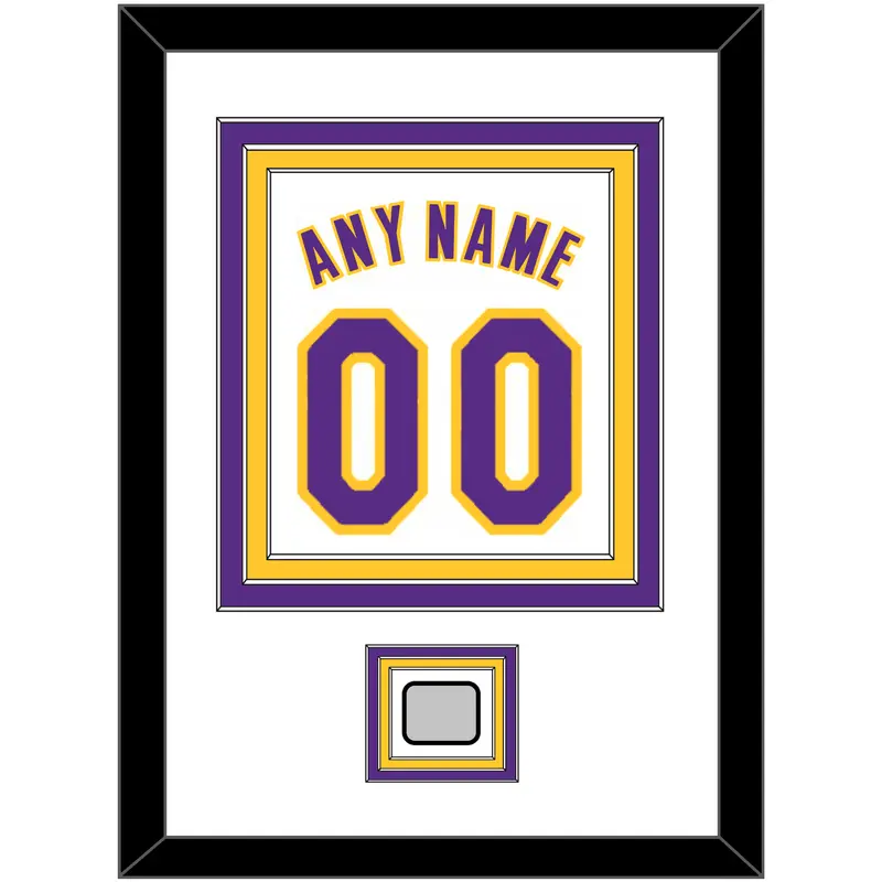 Los Angeles Name & Number With Champions Patch - Alternate White (2002-2018) - Triple Mat 1