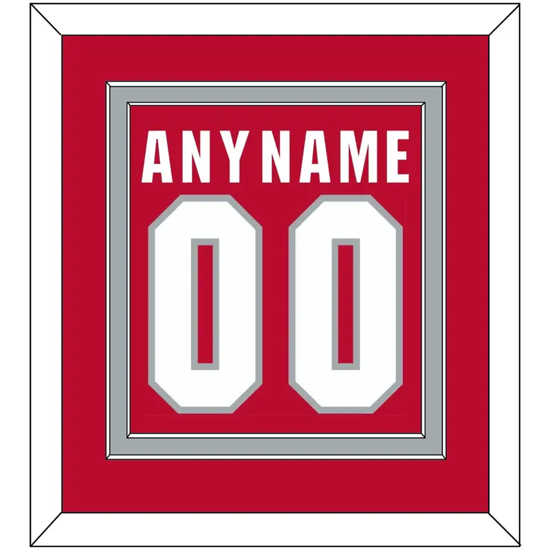 Ohio State Basketball Name & Number - Road Red (2013-2014) - Double Mat 2