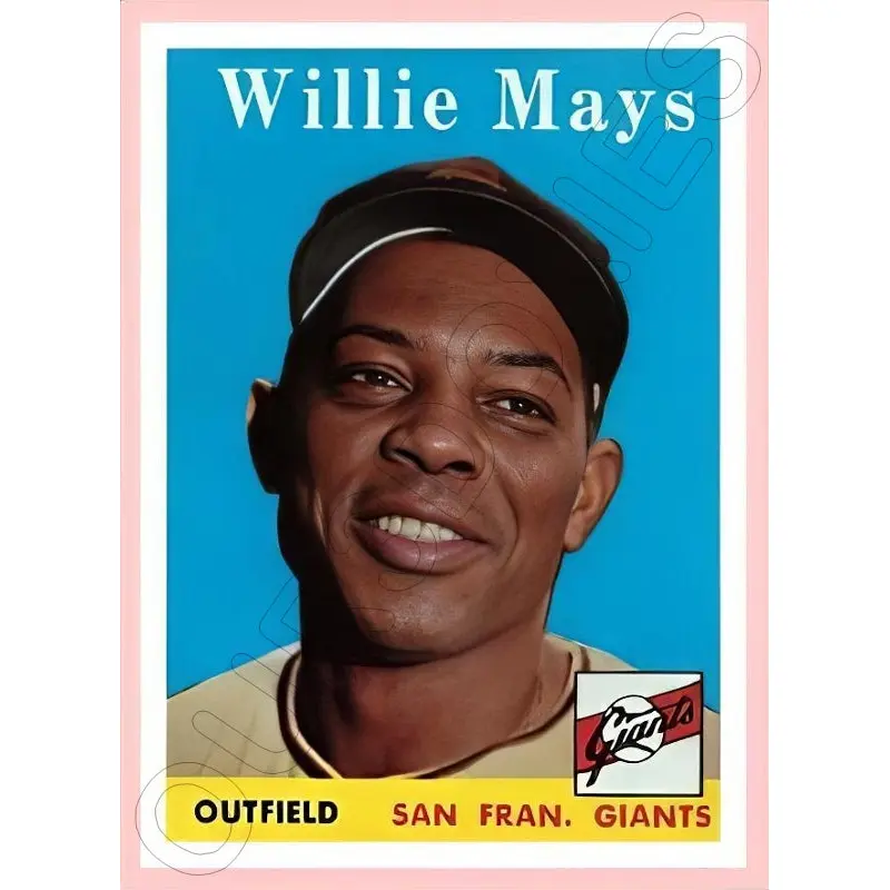 Wollie Mays 1958 Topps Reproduction Card - 4135