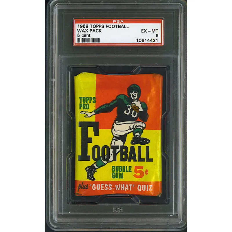 1959 Topps Football Unopened 5 Cent Wax Pack PSA 6