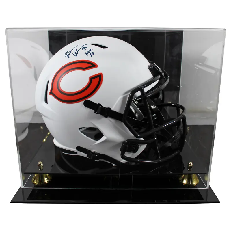 Bears Brian Urlacher "HOF 18" Signed Lunar F/S Speed Rep Helmet W/ Case BAS Wit