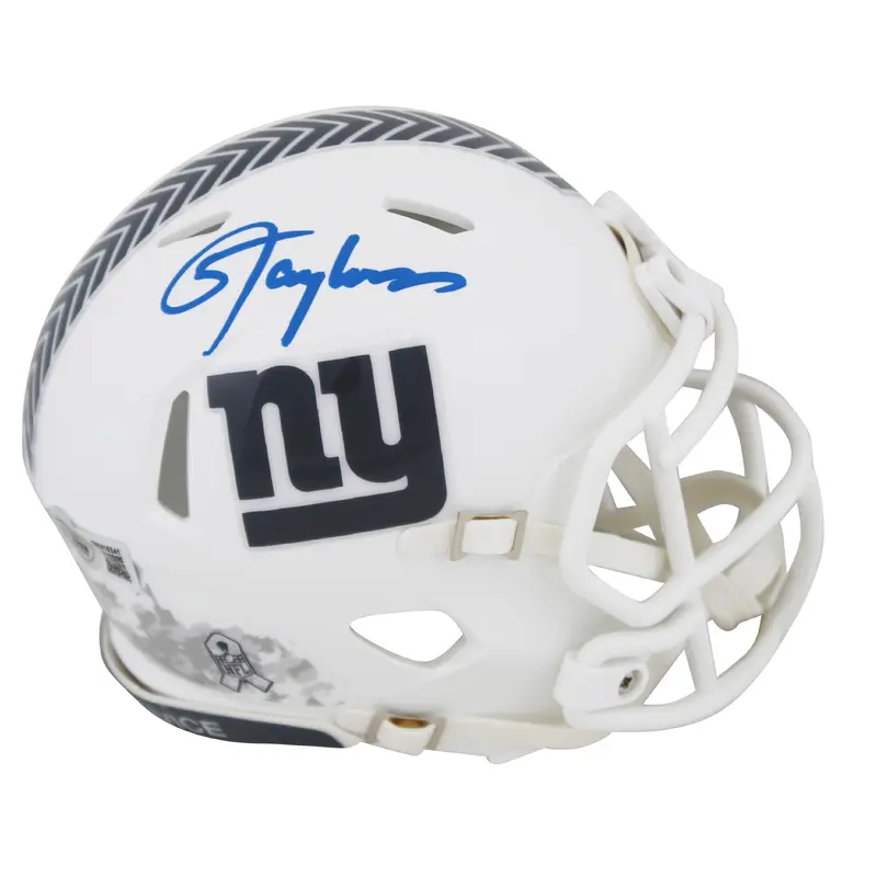Giants Lawrence Taylor Signed Salute To Service III Speed Mini Helmet BAS Wit