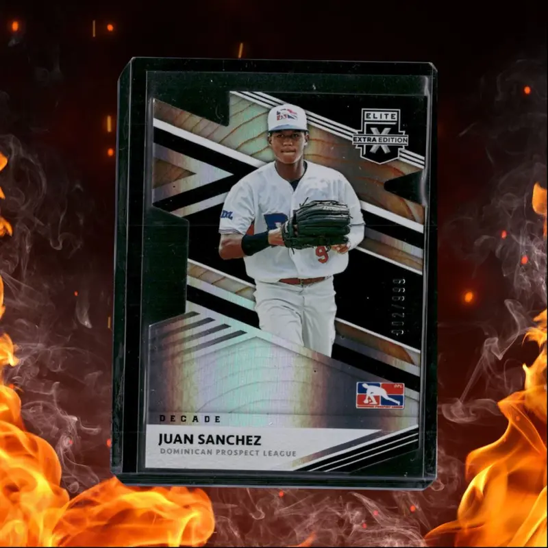 2020 Panini Elite Extra Edition Juan Sanchez Decade Die-Cut Holo 002/999 #198
