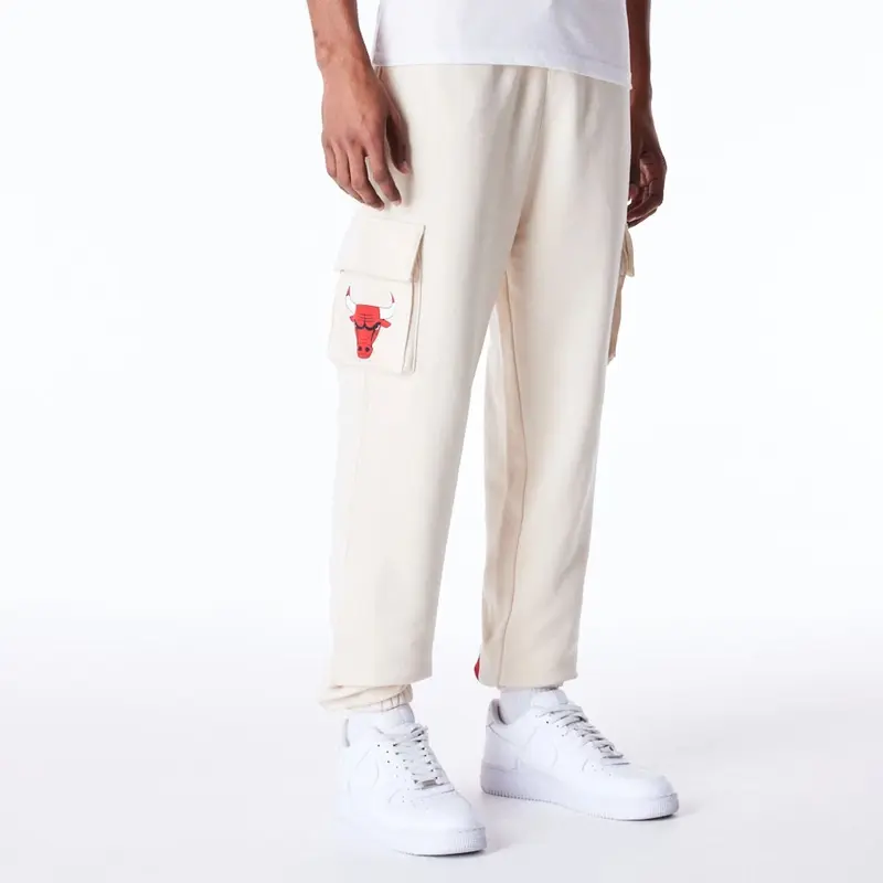Chicago Bulls NBA Wordmark Stone Fleece Cargo Joggers