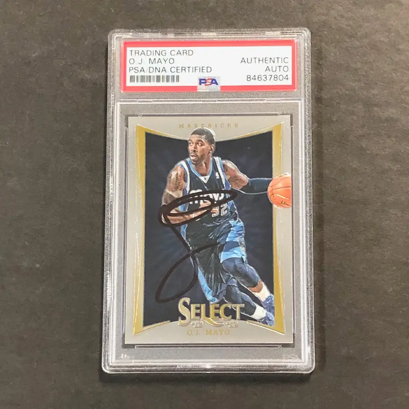 2012-13 Panini Select #28 O.J. Mayo Signed Card AUTO PSA Slabbed Mavericks