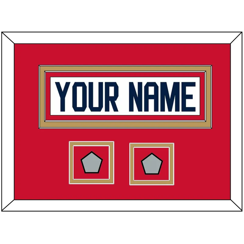 Florida Nameplate & 2 Stanley Cup Champions Patches - Road White - Double Mat 5