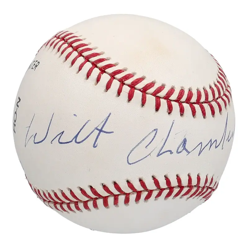 Beautiful Wilt Chamberlain Single Signed National League Baseball PSA DNA COA