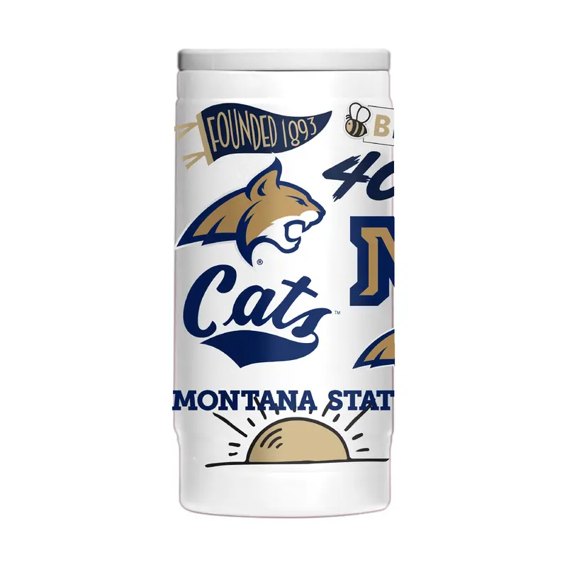 Montana State 12oz Native Powdercoat SlimCan Coolie