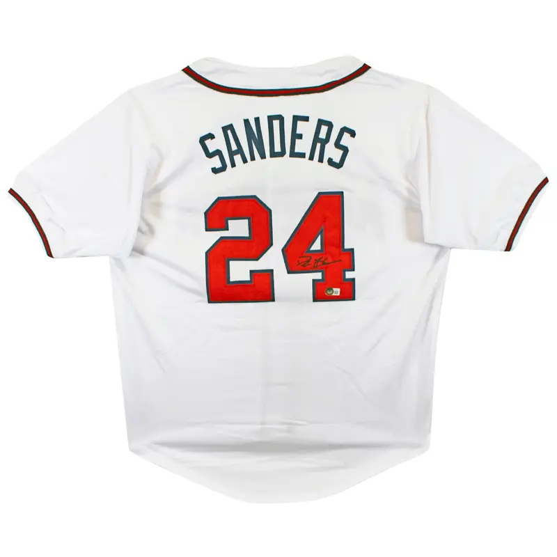 Deion Sanders Authentic Signed White Pro Style Jersey Autographed BAS Witness 2