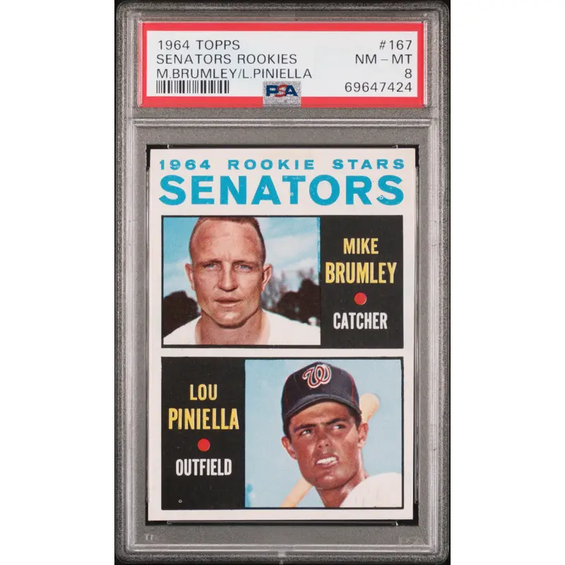 Lou Pinella 1964 Topps Rookie #167 PSA 8 Nm-Mint