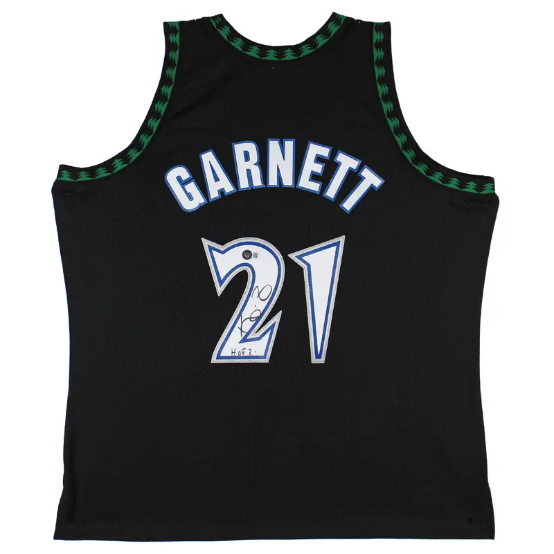 Timberwolves Kevin Garnett "HOF 2020" Signed Black M&N HWC Jersey BAS Witnessed