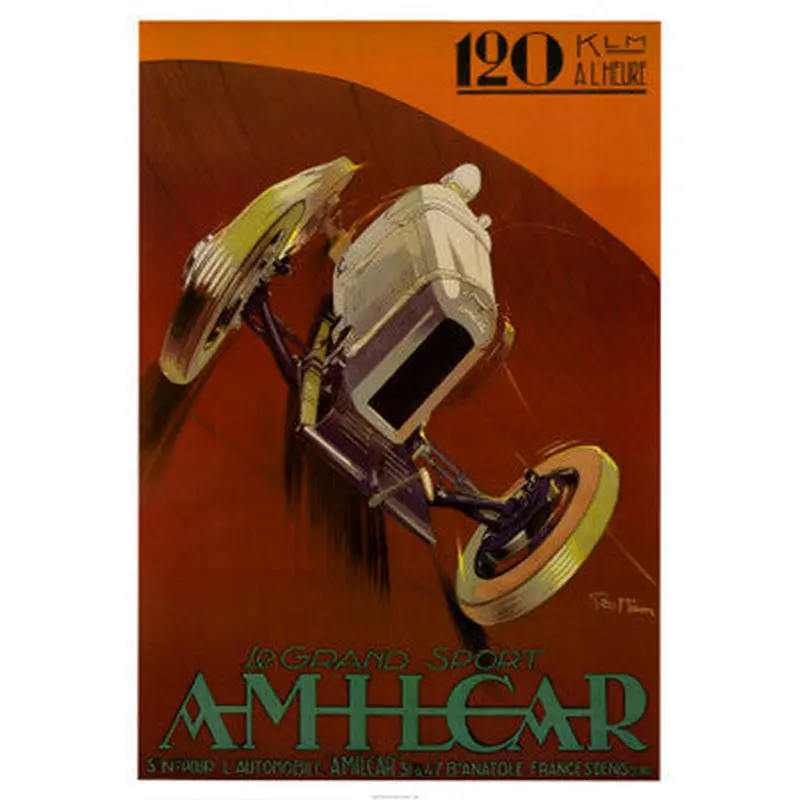 AMILCAR CGSS Vintage Sportscar Auto Racing Poster Reprint (c.1927)