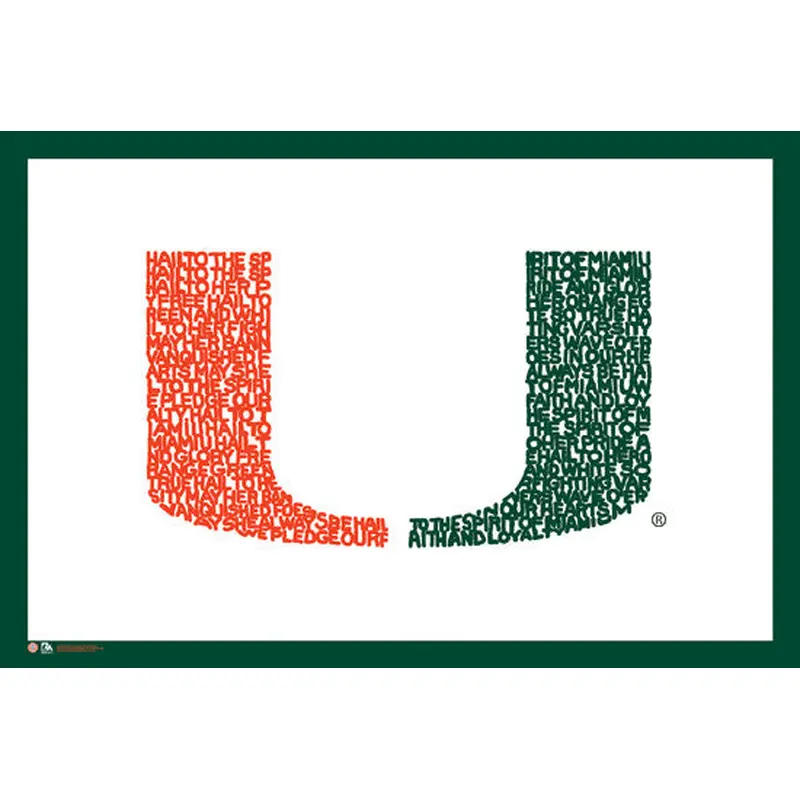 Miami Hurricanes "Hail to the Spirit" Official Team Poster - LA Pop