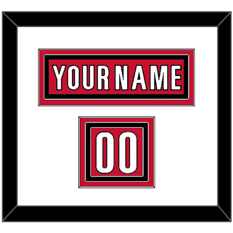 Carolina Nameplate & Number (Shoulder) - Home Red - Triple Mat 1