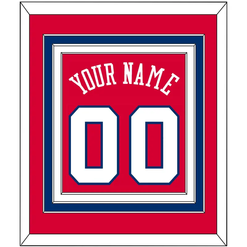 Philadelphia Name & Number - Road Red (1978-1991) - Triple Mat 2