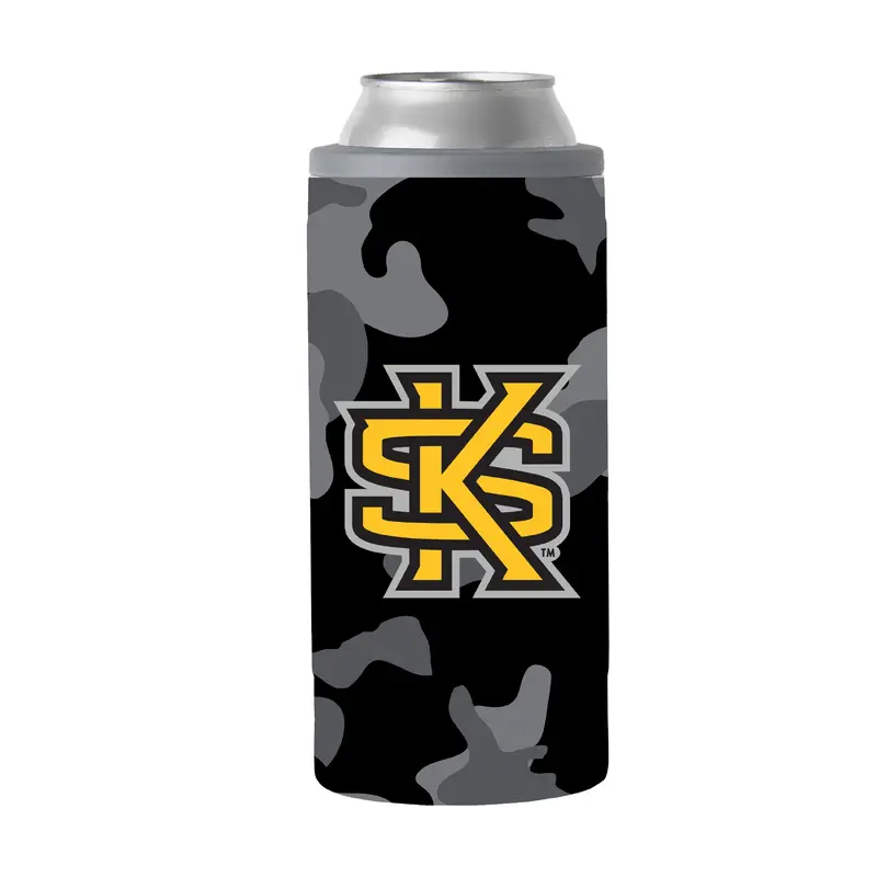 Kennesaw Black Camo 12oz Slim Can Coolie